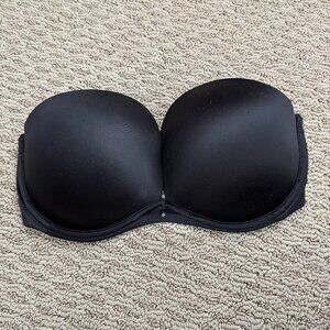 Very Sexy VS Strapless Black Silky Bra- 34DD